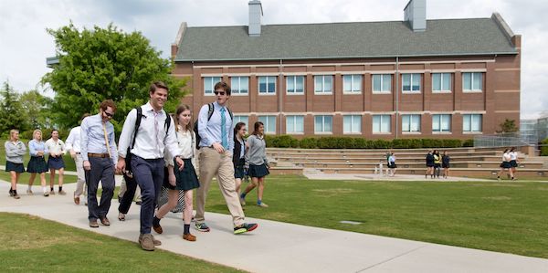 Students returning to the beautiful campus of the Webb School of Knoxville