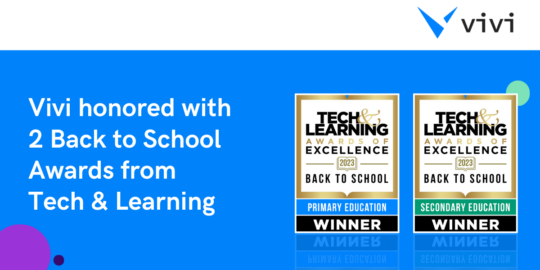 Vivi Wins Two Tech & Learning Awards of Excellence for Back to School 2023 