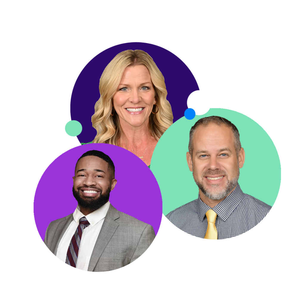 Headshot Group Headshots of webinar speakers in colorful bubbles.