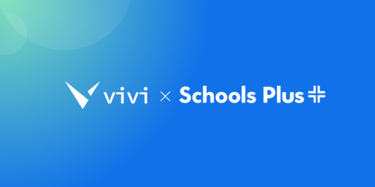 Graphic featuring Vivi and Schools Plus logo.
