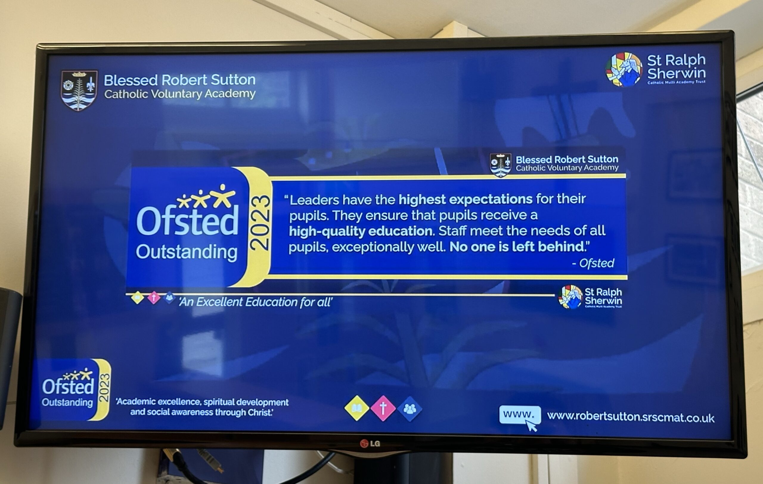 A display at blessed robert sutton catholic voluntary academy