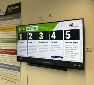 An example of how Mount Clear college is using their screens.