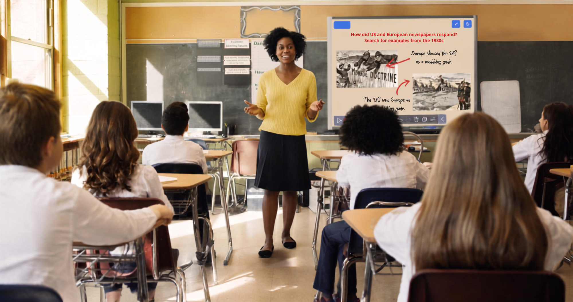 Uk Teacher using wireless screen sharing